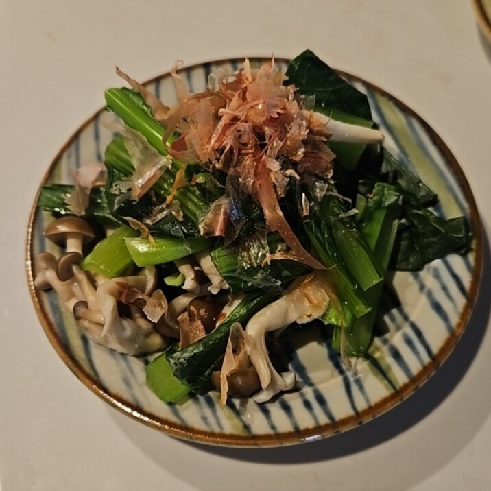 簡単!小松菜とシメジ レンチンポン酢がけ